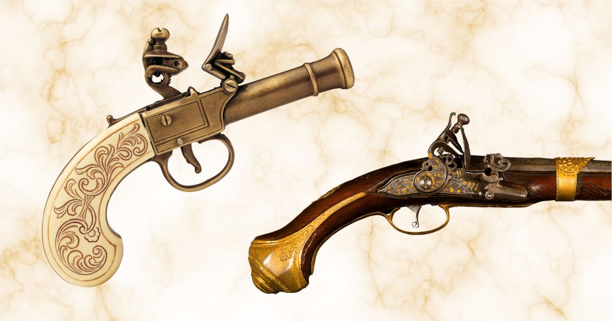 Antique Guns With Gold and Ivory