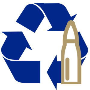 Ammunition Recycling Icon - Recycling arrows with a bullet