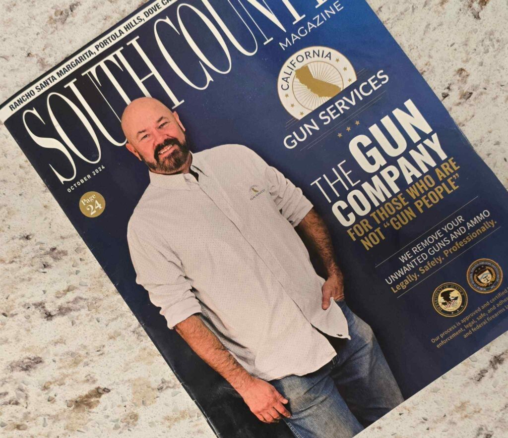 Owner of California Gun Services, Jeff McCabe, featured on the front page of South County Magazine for Portola Hills, Rancho Santa Margarita, Lake Forest, and more.